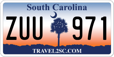 SC license plate ZUU971