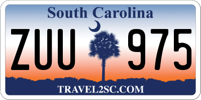 SC license plate ZUU975