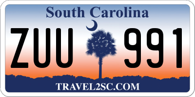 SC license plate ZUU991