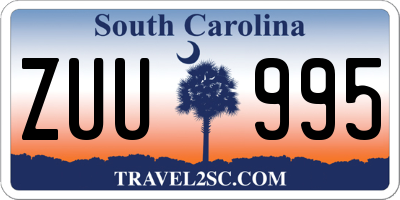 SC license plate ZUU995
