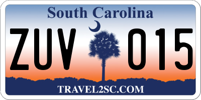 SC license plate ZUV015