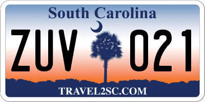 SC license plate ZUV021
