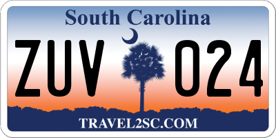 SC license plate ZUV024