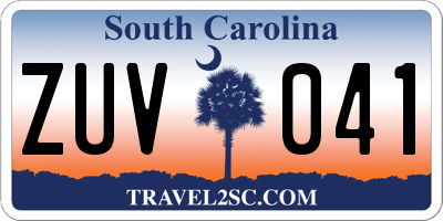 SC license plate ZUV041