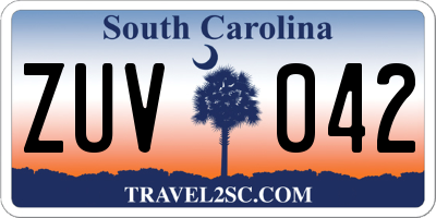 SC license plate ZUV042