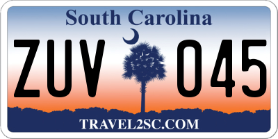 SC license plate ZUV045