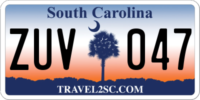 SC license plate ZUV047