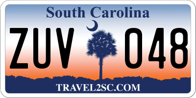 SC license plate ZUV048