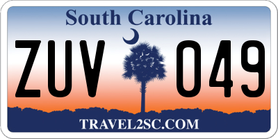 SC license plate ZUV049
