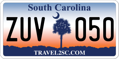 SC license plate ZUV050