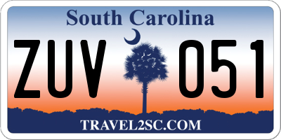 SC license plate ZUV051