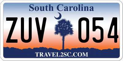 SC license plate ZUV054