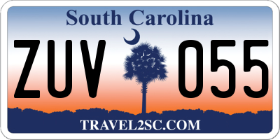 SC license plate ZUV055