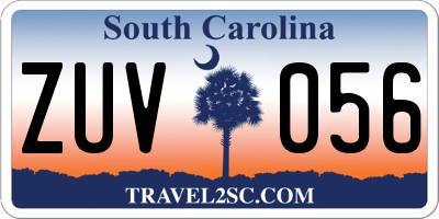 SC license plate ZUV056