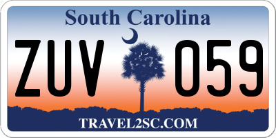 SC license plate ZUV059
