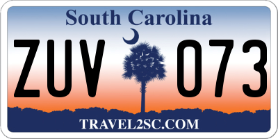 SC license plate ZUV073