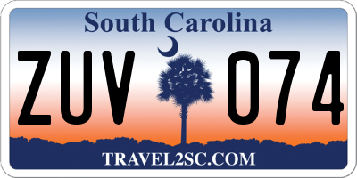 SC license plate ZUV074