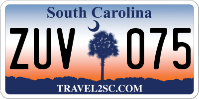 SC license plate ZUV075