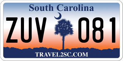 SC license plate ZUV081
