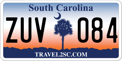 SC license plate ZUV084
