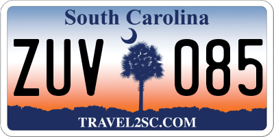 SC license plate ZUV085