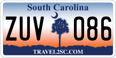 SC license plate ZUV086