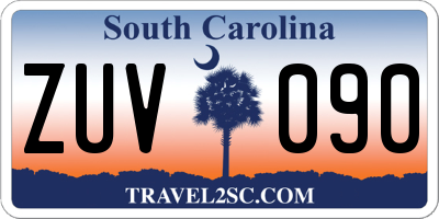 SC license plate ZUV090