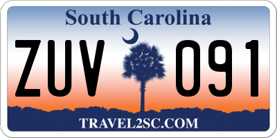 SC license plate ZUV091