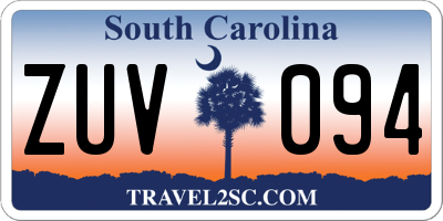SC license plate ZUV094
