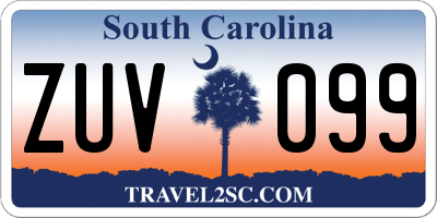 SC license plate ZUV099