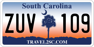 SC license plate ZUV109