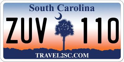 SC license plate ZUV110