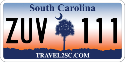 SC license plate ZUV111