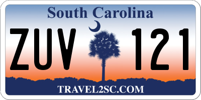 SC license plate ZUV121