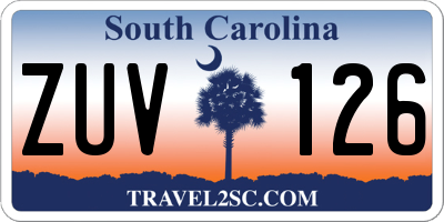 SC license plate ZUV126
