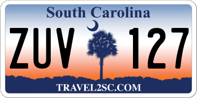 SC license plate ZUV127