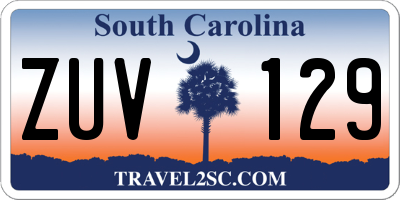 SC license plate ZUV129