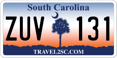 SC license plate ZUV131