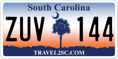SC license plate ZUV144
