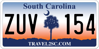 SC license plate ZUV154