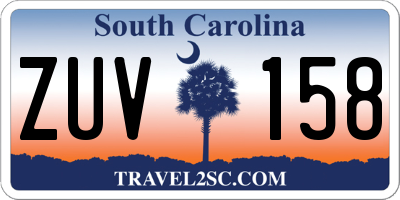 SC license plate ZUV158