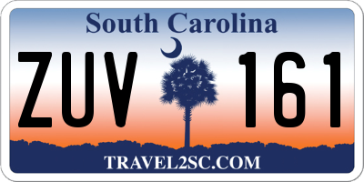 SC license plate ZUV161