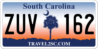 SC license plate ZUV162