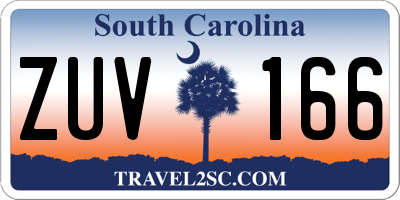 SC license plate ZUV166