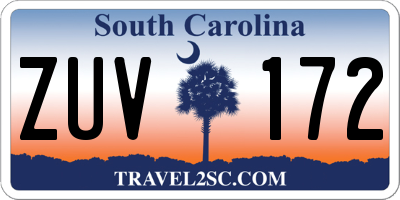 SC license plate ZUV172