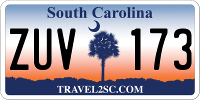 SC license plate ZUV173