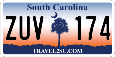 SC license plate ZUV174