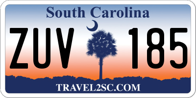 SC license plate ZUV185