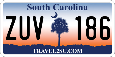 SC license plate ZUV186