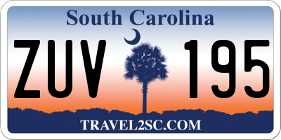 SC license plate ZUV195